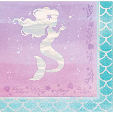 Creative Converting Iridescent Mermaid Party Napkins, 6.5", 192PK 336715
